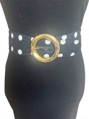 Escada leather and fabric gold buckle belt.  Vintage excellent condition sz 40EU
